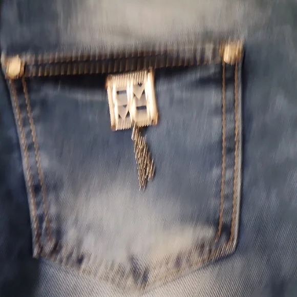 Blue Embellished Women's Jeans - Picture 7 of 11